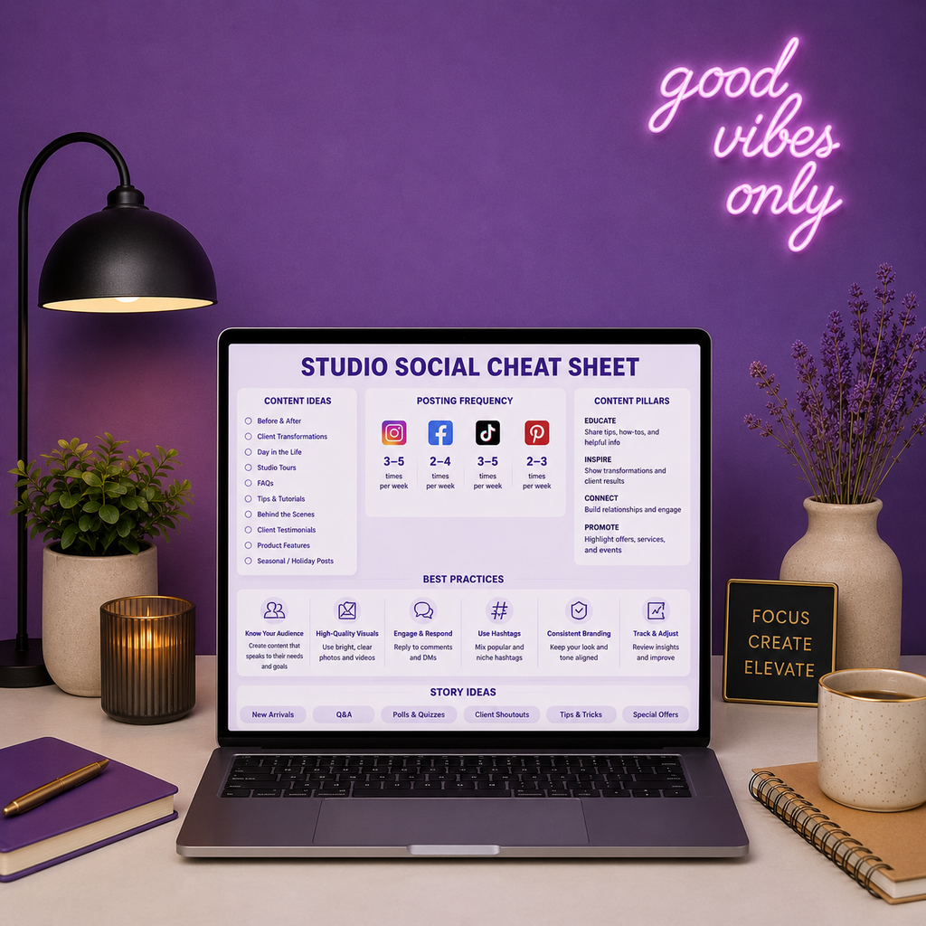 Studio Social Cheat Sheet